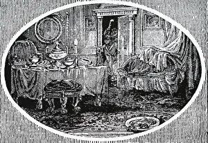 Leftovers: An engraving depicting the aftermath of a large meal