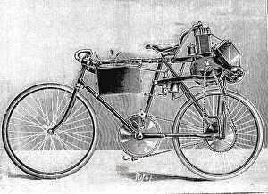 Dion: An engraving depicting Albert Boyer's motorcycle