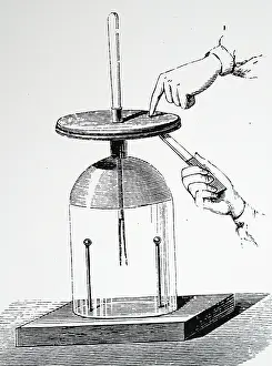 Anastasio: Engraving depicting Alessandro Volta's condensing