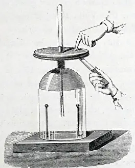 Alessandro: Engraving depicting Alessandro Volta's condensing