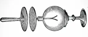 Alessandro: Engraving depicting Alessandro Volta's condensing