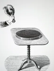 Alessandro: Engraving depicting Alessandro Volta's electrophorus