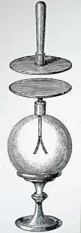 Alessandro: Engraving depicting Alessandro Volta's gold leaf