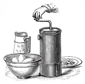 Almond: An engraving depicting an almond mill