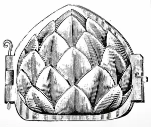 Mould: Engraving depicting an artichoke patterned tin mould