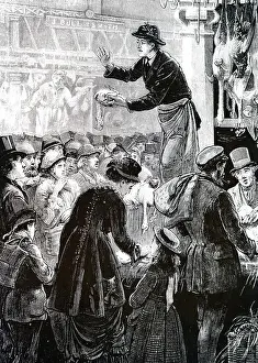 Auction: An engraving depicting the auctioning off of a