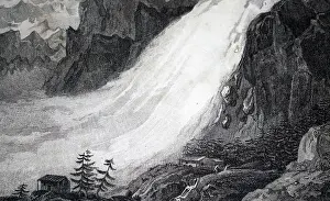 Avalanche: An engraving depicting an avalanche