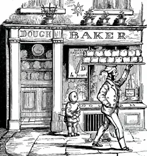 Loaves: An engraving depicting a baker