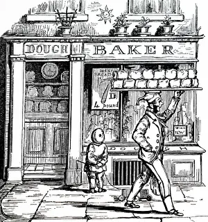 Loaves: An engraving depicting a baker