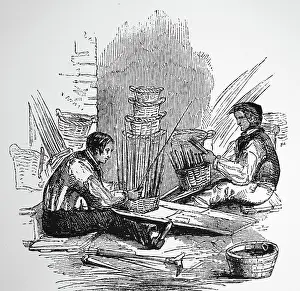 Weave: Engraving depicting basket makers