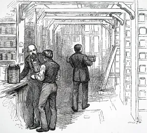 Housed: Engraving depicting the battery room at the General