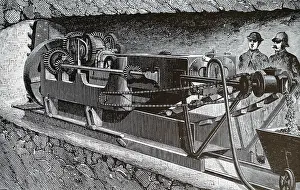 Drill: An engraving depicting Beaumont's drilling machine