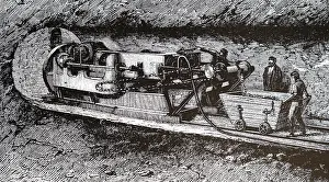 Drill: An engraving depicting Beaumont's drilling machine