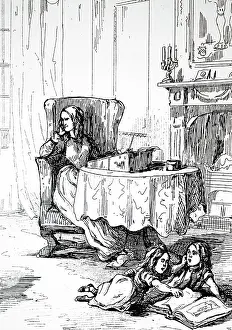 Crawley: Engraving depicting Becky Sharp as governess in