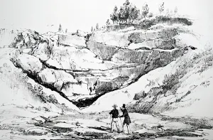 Vesuvius: An engraving depicting the beds of old lava from