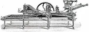 Manufactured: An engraving depicting the biscuit cutting machine