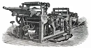 Manufactured: An engraving depicting the biscuit cutting machine