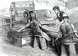 Southwark: An engraving depicting the biscuit cutting machine