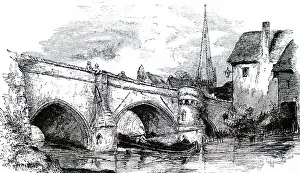 1295: An engraving depicting Bishop's Bridge, Norwich