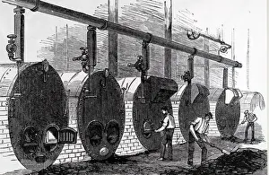 Shed: An engraving depicting the boiler shed at Crosfield's