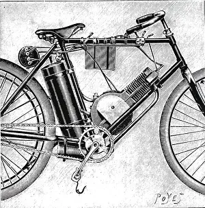 Dion: An engraving depicting a Bouilly's motorcycle