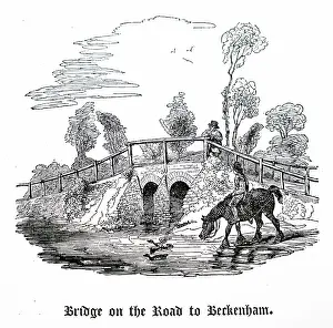 Penge: An engraving depicting the bridge between Penge