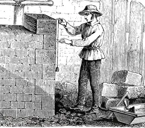 Builder: An engraving depicting a builder using a plumb line