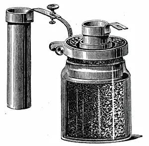 Patent: Engraving depicting a Bunsen cell