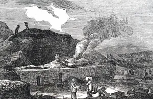 Sulphur: Engraving depicting the burning of sulphur