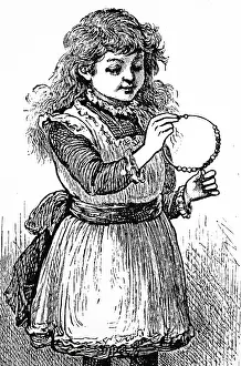 Arranged: Engraving depicting a child learning to count