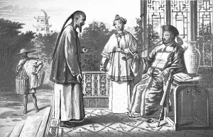 Opium: An engraving depicting a Chinese man smoking a pipe