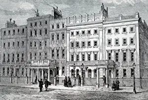 Claridges: An engraving depicting Claridge's Hotel