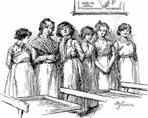 Pupil: Engraving depicting a class of girls
