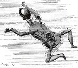 Automaton: An engraving depicting a clockwork swimming doll