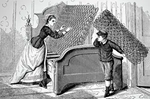 Similar: Engraving depicting a coiled spring mattress