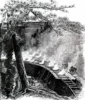 Coke: An engraving depicting coke ovens