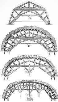 Constructing: An engraving depicting the construction elliptical arches