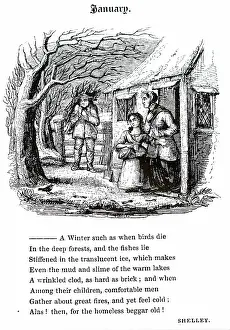 Firewood: An engraving depicting a cottager bringing home