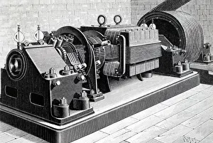 Aluminium: Engraving depicting a Crompton Dynamo