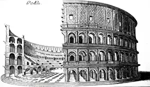 Gladiator: An engraving depicting a cross-section of the Colosseum