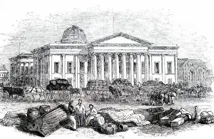 Custom: An engraving depicting the Custom House and Post Office