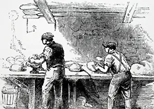 Required: An engraving depicting the cutting of dough
