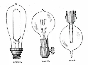 Carbon: Engraving depicting different forms of carbon