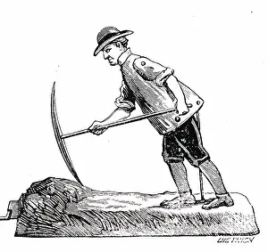 Moved: Engraving depicting a digger mechanical toy