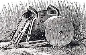 Chains: An engraving depicting a dredging scoop