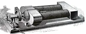 Edison: Engraving depicting Edison's 5 hp generator for