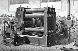 Edison: Engraving depicting Edison's great dynamo