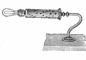 Edison: Engraving depicting Edison's lamp regulator for