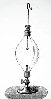 Vacuum: Engraving depicting an electric egg used for studying