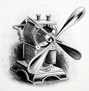 Conditioning: Engraving depicting an electric fan